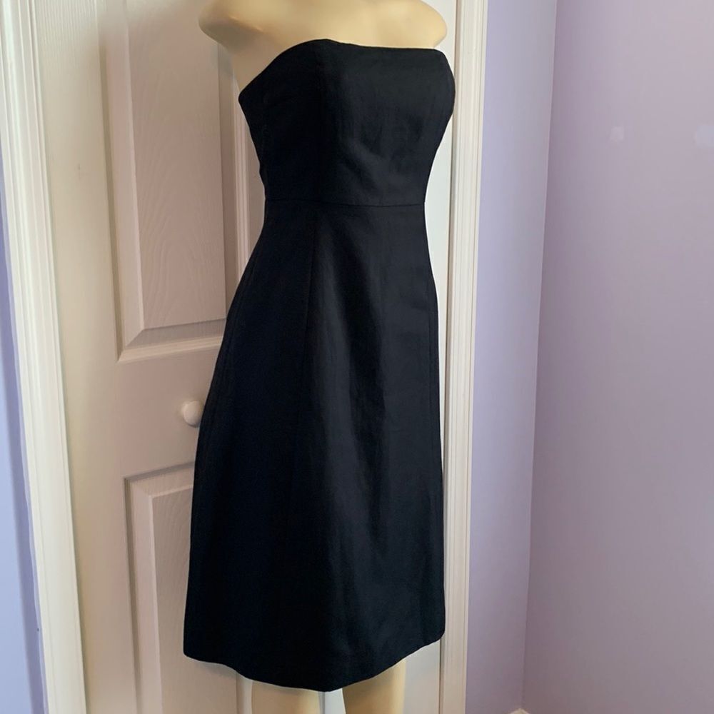 J. Crew Cotton Strapless Bridal Party Special Event Cocktail Dance Dress Black 2